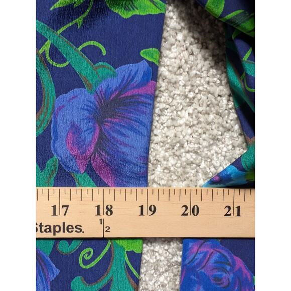 Vintage Personal Womens Size 16 Purple Blue Floral Blazer Long Sleeve Padded - Picture 8 of 8